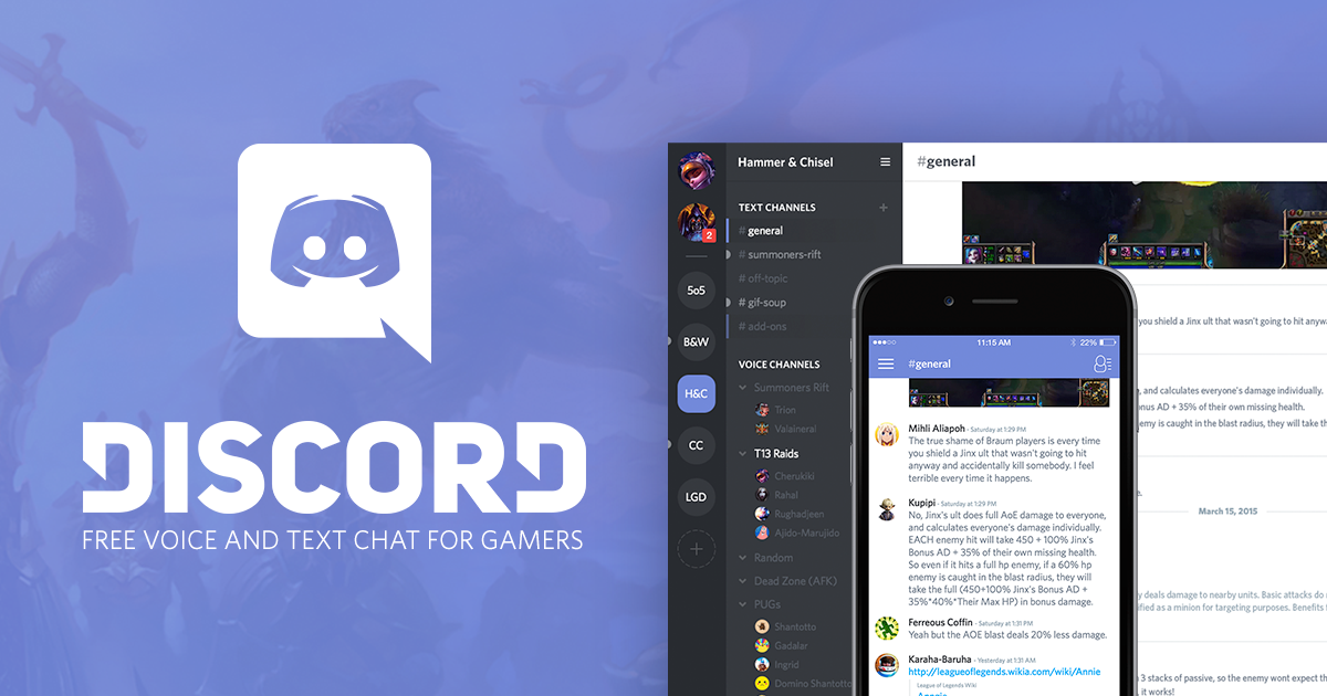 Discord Free Voice And Text Chat For Gamers - 