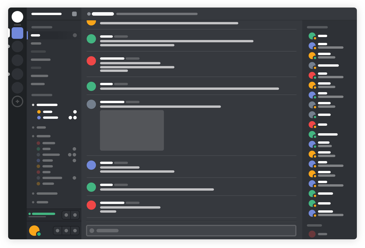 Discord user interface mock